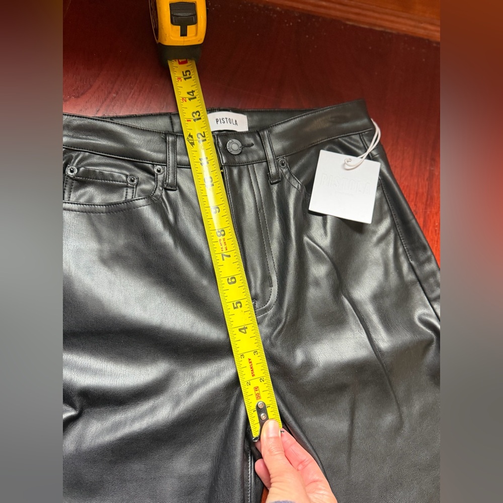 Pistola 100% Vegan Leather Black Pants Size 26 NWT Retail $158!! - Picture 5 of 7